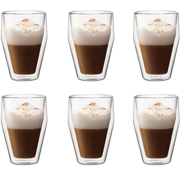 Set med 6 termosglas - BODUM - Titlis - Dubbelväggig - 0,35 l - Transparent