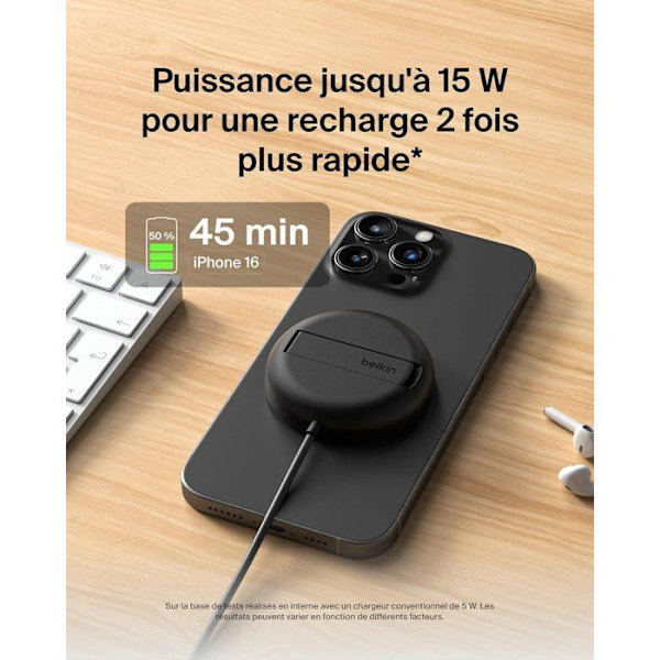 Laddplatta - BELKIN - USB-C - 15W - Svart