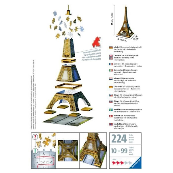 RAVENSBURGER 3D Puzzle Eiffeltornet 216 st