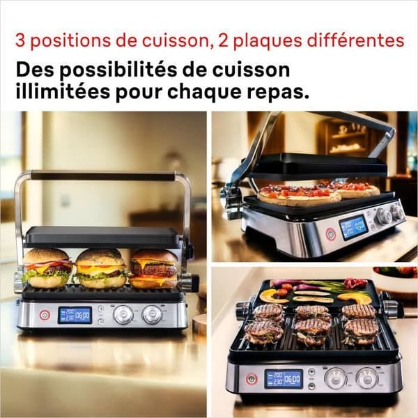 Multifunktionsgrill - BRAUN - Multigrill 9 - 2000 W - 3 värmelägen - Svart / Stål