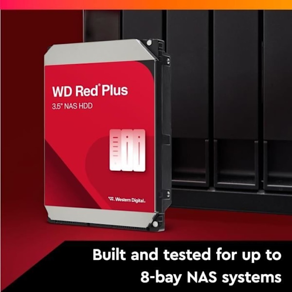 Intern hårddisk - WESTERN DIGITAL - Red Plus - 2TB - 3.5 - Dedikerad NAS - 5400 RPM Class - SATA 6 GB/s (WD20EFPX)