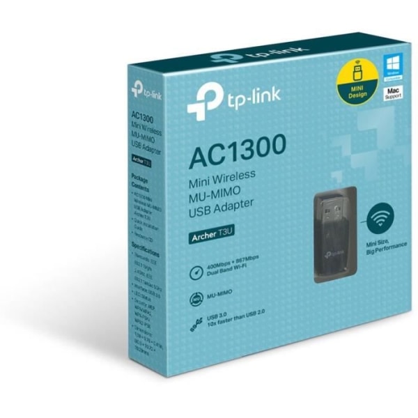 TP-Link Archer T3U WiFi-nyckel AC 1300 Mbps, USB wifi adapter, wifi dongle, USB 3.0, MU-MIMO