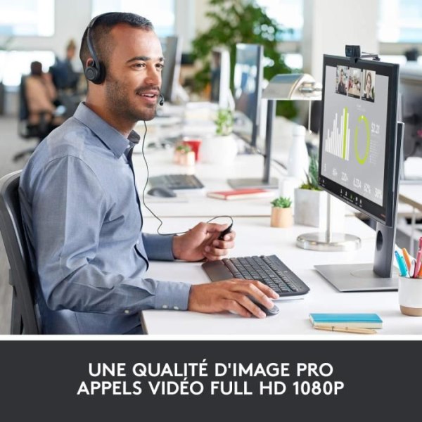 LOGITECH Webcam HD Pro C920 Refresh - Inbyggd mikrofon - Ideal FaceTime och Skype