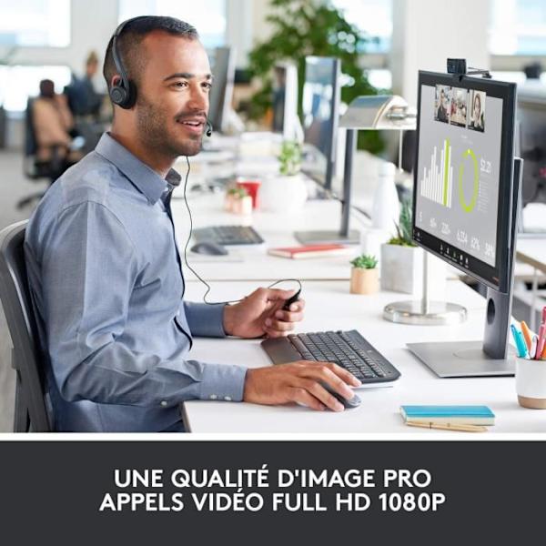 LOGITECH Webcam HD Pro C920 Refresh - Inbyggd mikrofon - Ideal FaceTime och Skype