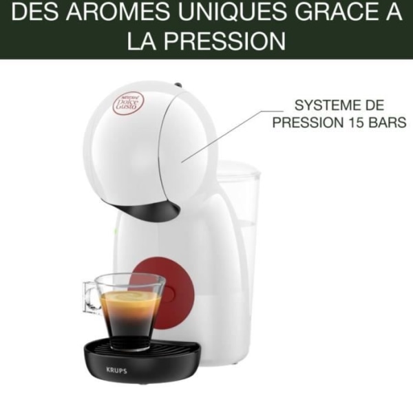 KRUPS Nescafé Dolce Gusto Multidrink kaffemaskin, Ultrakompakt, Intuitiv, Piccolo XS vit YY5218F