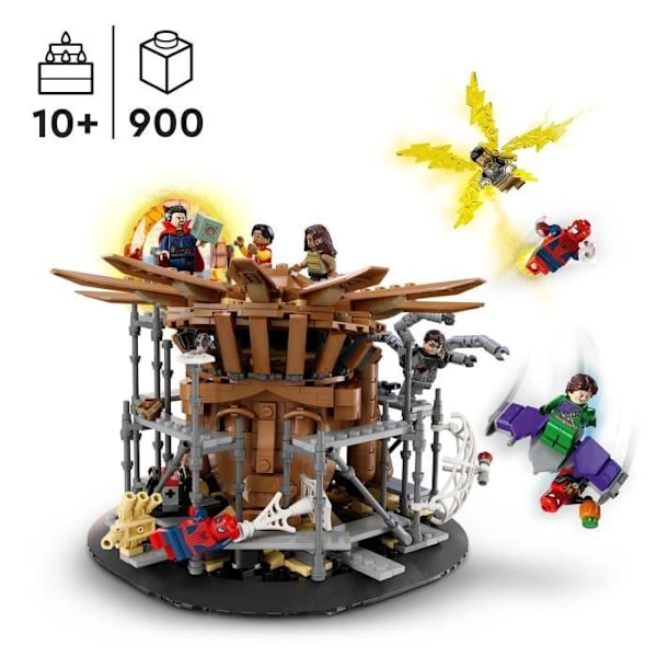 LEGO Marvel 76261 Spider-Man's Final Battle: No Way Home, Toy with 3 Peter Parkers, Green Goblin, Electro