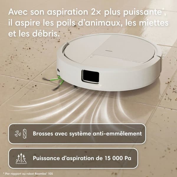 iRobot Roomba Combo 115 robotdammsugare och mattvätt med ClearView LiDAR, våtrengöring och appstyrning (vit) Vit one size