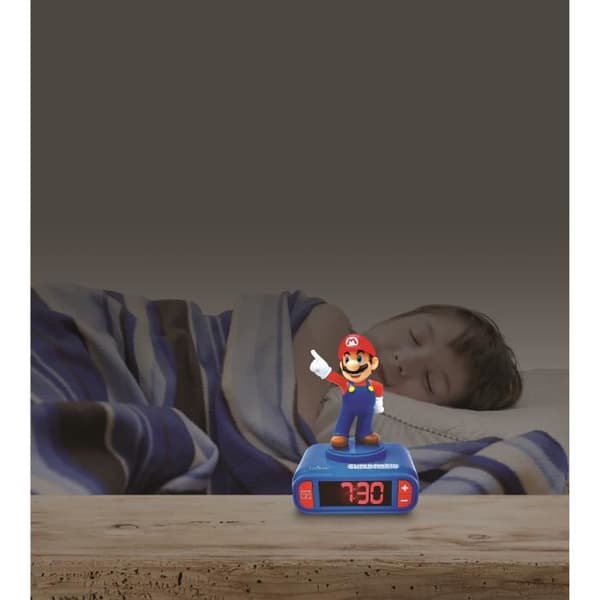 SUPER MARIO Night Light Alarm Clock Barnrum med ljudeffekter