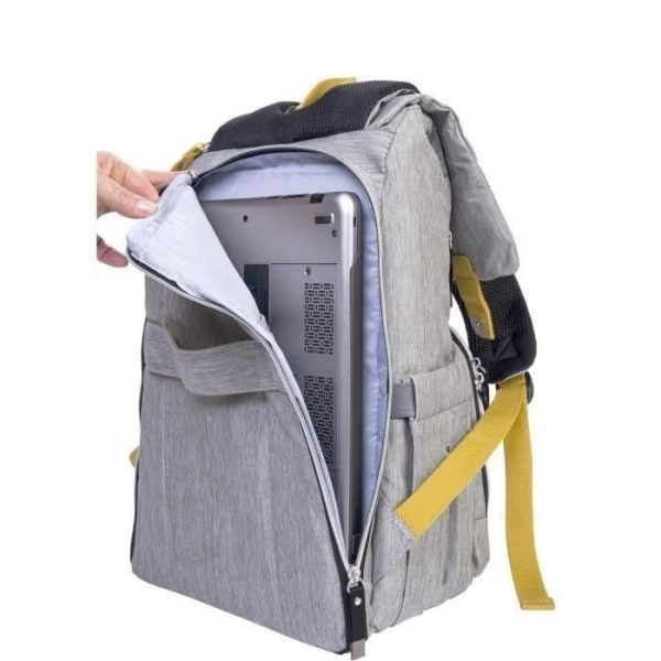 BABY ON BOARD Blöja ryggsäck FREESTYLE yellowstone - grå / senap