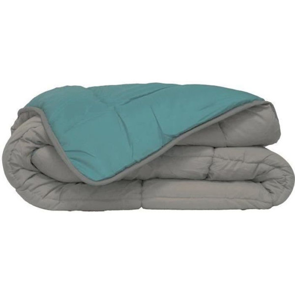 POYET MOTTE Mikrofiberduvet 400g / m² KALGARI - 220 x 240 cm - Pebble grey och Lake green