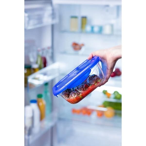 Set med 3 matlådor - PYREX - Cook & Go - Glas - Rektangulär - Lufttätt lock - 0,8 L