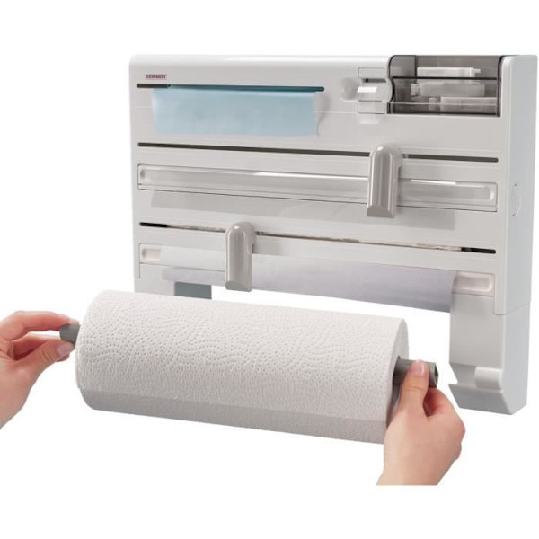 LEIFHEIT Parat Plus 3-rulls dispenser - Vit och grå