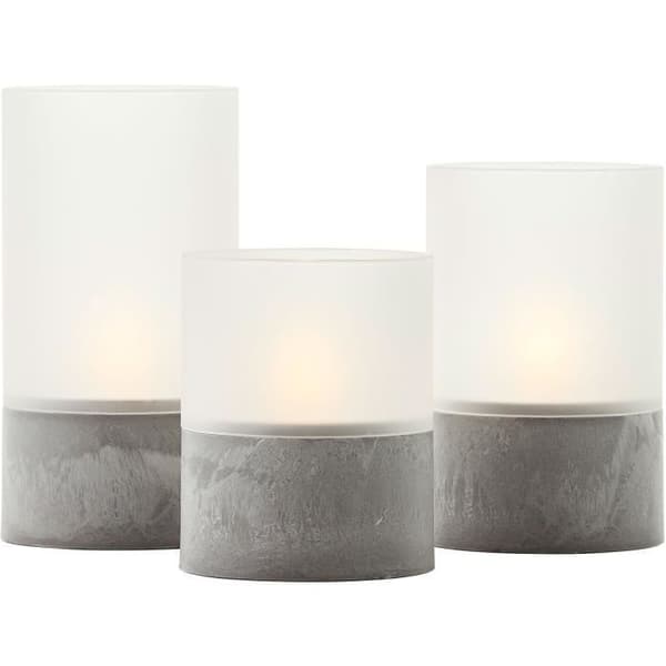Lot 3 BRILLIANT LEARNING LED-bordslampor - 2500K - Plast och glas - Grå och matt vit