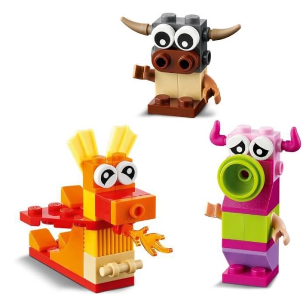 LEGO 11017 klassiska kreativa monster, låda med klossar, 5 mini-monsterleksaker att bygga, från 4 år och uppåt