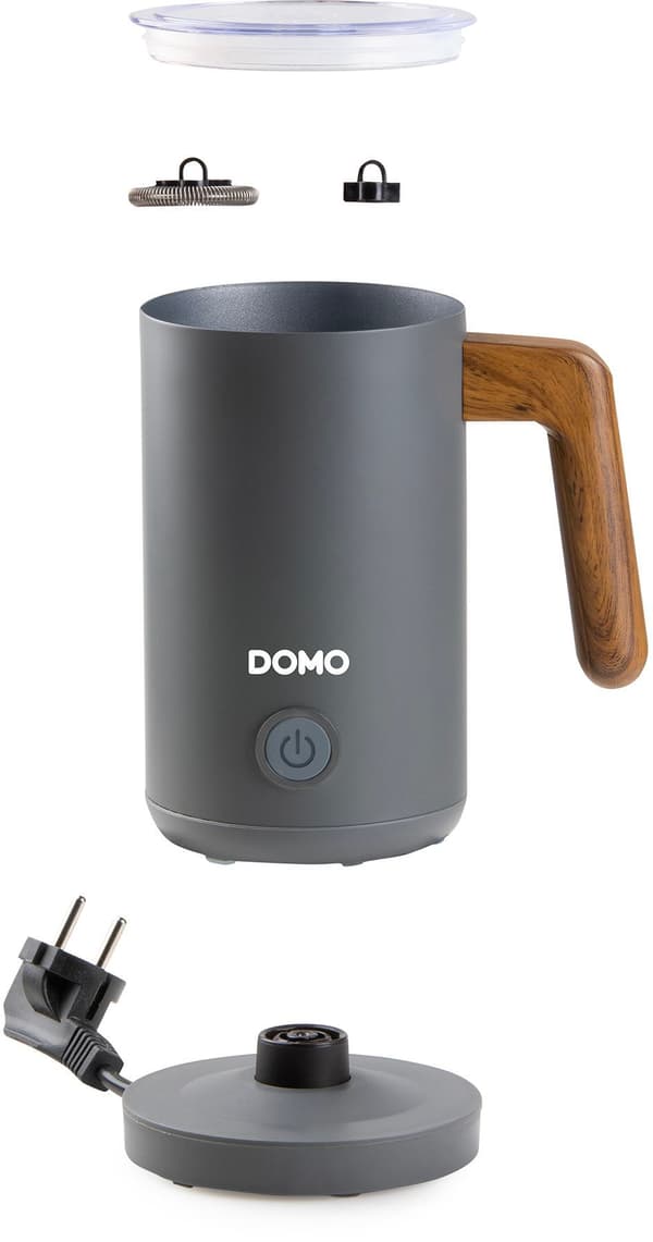 Mjölkskummare - DOMO - DO745MF - 500 W - 150 ml - 360° bas - Grå/Trä