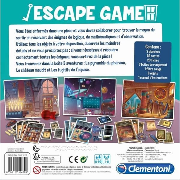 CLEMENTONI - Escape Game - Brädspel