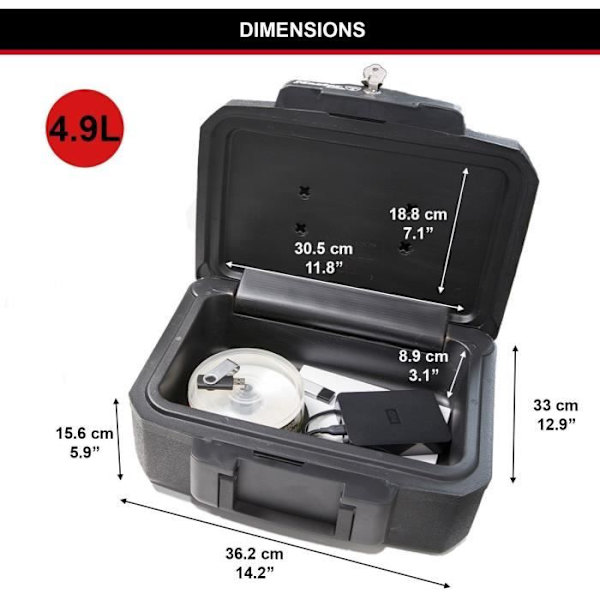 MASTER LOCK Säkerhetsfodral / Safe - Brandsäker och vattentät - Format S - 4,9L