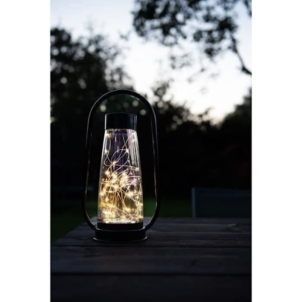 Solar lantern - TRÄDGÅRD ID Svart - Ø18 H34 cm - AAA batteri - Autonomi 6-8 timmar - Praktiskt handtag.