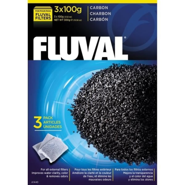 FLUVAL Uppsättning av 3 kol 100 g - För akvarium