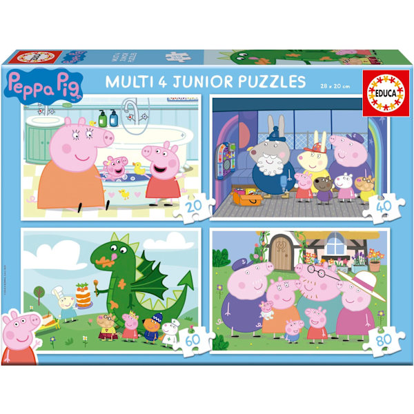 Multi 4 Junior Pussel - EDUCA - Peppa Pig - 20+40+60+80 bitar