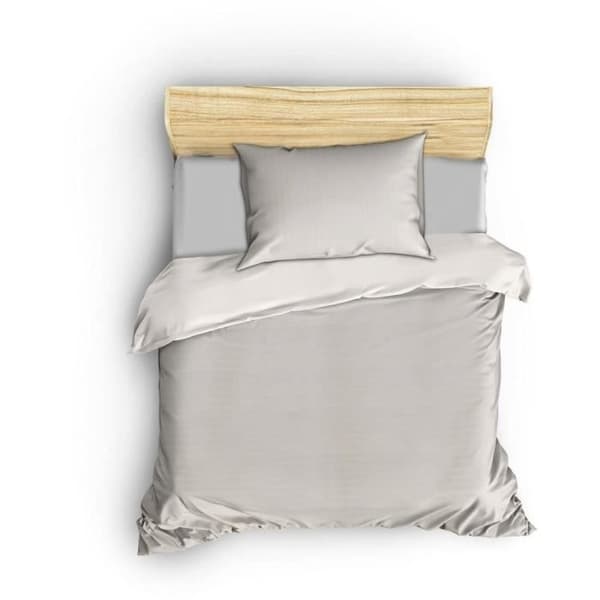 Bäddset - 1 påslakan 220 x 240 cm + 2 örngott 60 x 60 cm - 80% bomull, 20% polyester - Krämfärgad