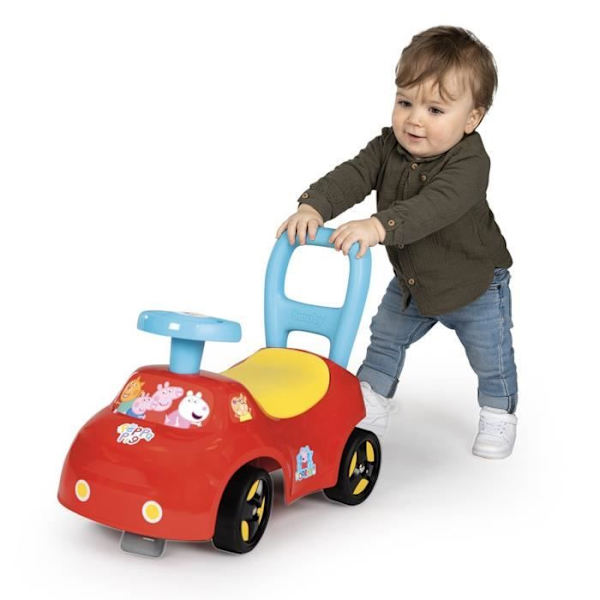Smoby - 2 i 1 barnvagn - Peppa Pig - Box under sadeln + horn - Från 10 månader - Tillverkad i Frankrike