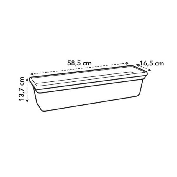 ELHO Balconniere Green Basics 60 - Exteriör &amp; balkong - L 16,5 x B 58,5 x H 13,7 cm - Svart levande