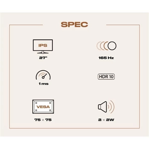 Spelskärm - JAPANNEXT - 27 WQHD - 165Hz - DP 1.4 - HDMI 2.0 - Ergonomiskt stativ