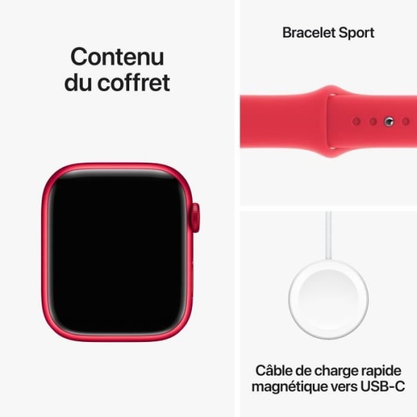 Apple Watch Series 9 GPS - 45 mm - (PRODUCT)RED Aluminiumfodral - (PRODUCT)RED Sport Band - S/M