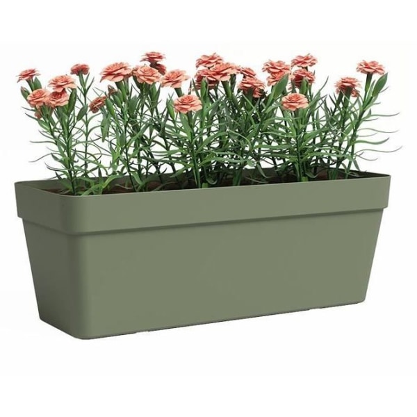 Planteringskärl - Plast - Askgrön - Rektangulär - L49,9 x D20 x H18,1cm - ARTEVASI