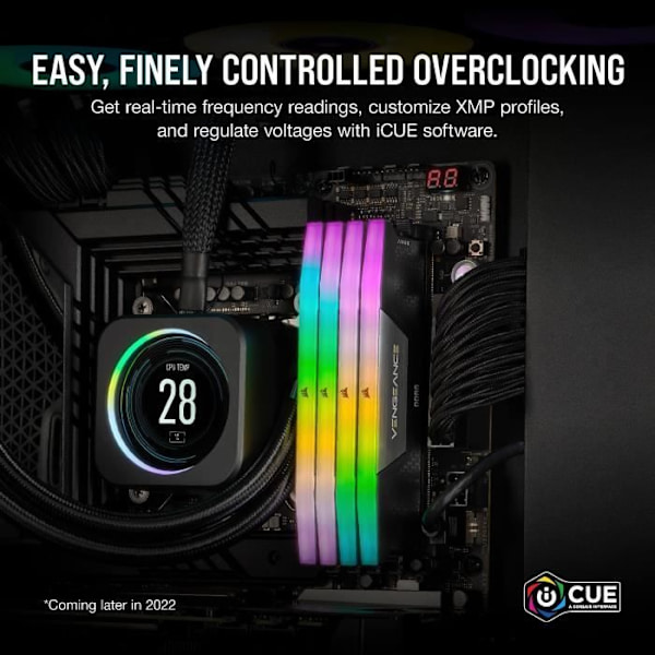 RAM - Corsair Vegeance RGB DDR5 - 32GB 2x16GB DIMM - 5200MHz - Obuffrad, 40-40-40-77, XMP 3.0, Black Heats -Preader, RGB LED, 1,25V