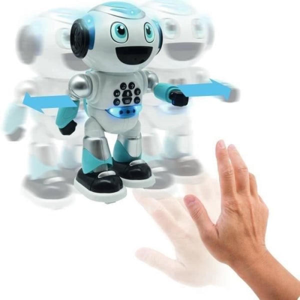Powerman programmerbar robot med frågesport, musik, spel, skivkastning, berättelser och fjärrkontroll (franska)