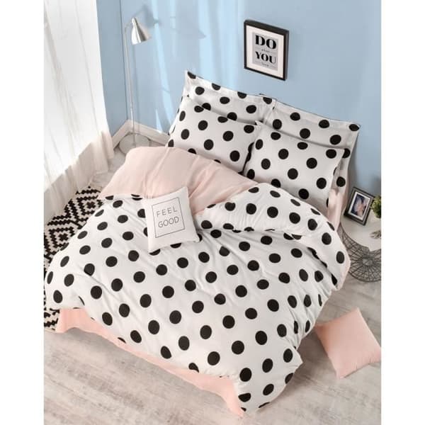 Bäddset - 1 påslakan 220 x 240 cm + 2 örngott 60 x 60 cm - 65% bomull, 35% polyester - Vit