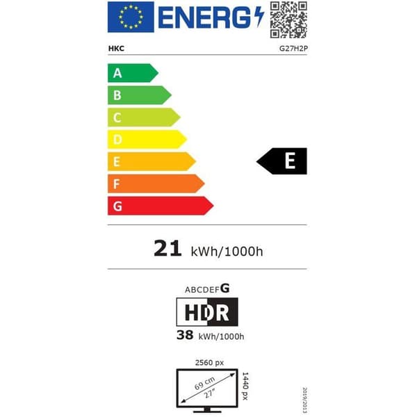 PC-spelskärm - HKC - 27 - QHD - 200Hz - Snabb IPS-panel - 1ms - G27H2P