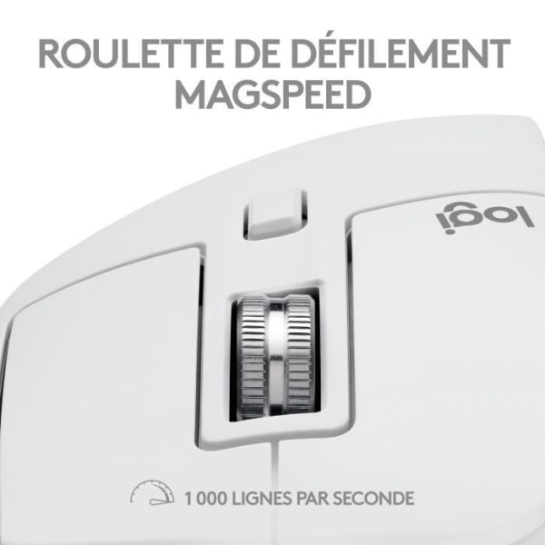 Logitech - Ergonomic Wireless Mouse - MX Master 3S för Mac - Pale Grey