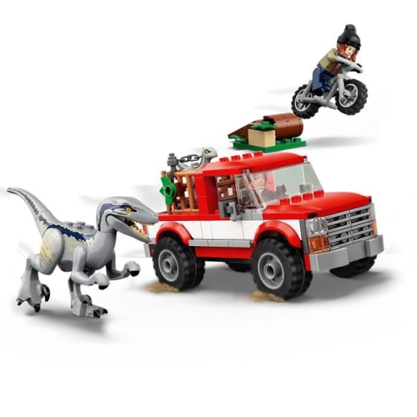 LEGO 76946 Jurassic World Raptors fångar beta och blått, byggbara fordon och minifigurer för väktare