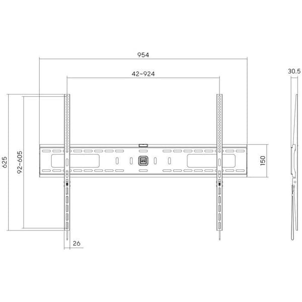 TV-fäste - Solid Jumbo - Fast - 42-120'' - VESA 900x600 max