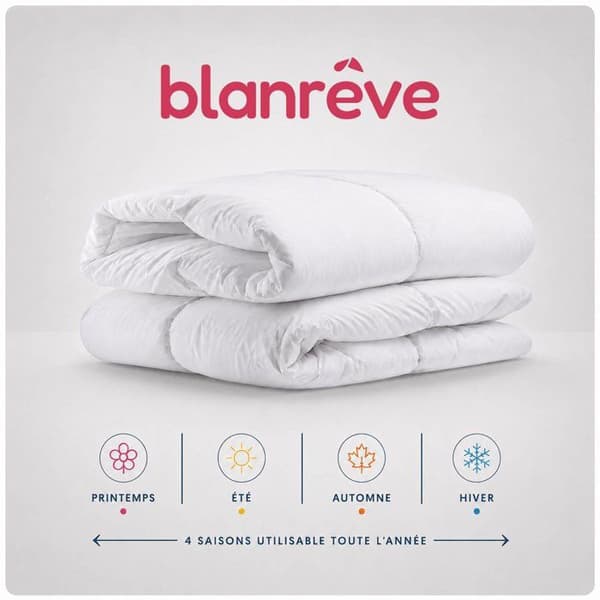 Påslakan - 200 x 200 cm - BLANReVE - 4 säsonger - 420 g/m² - Vit