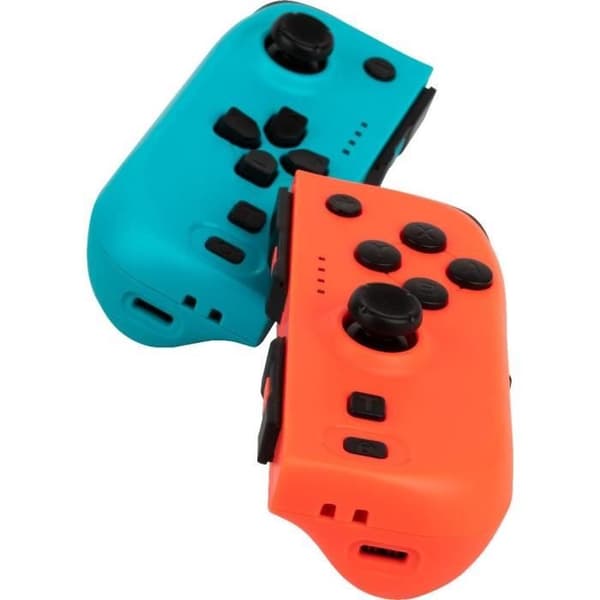 Joypads - Nintendo Switch och Switch OLED - KONIX - 8 timmars batteritid - Vibrationsfunktion - Blå och röd