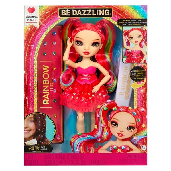Rainbow High - Be Dazzling Modedocka - Vivienne Red - 28 cm - Gnistrande ädelstenar och accessoarer ingår
