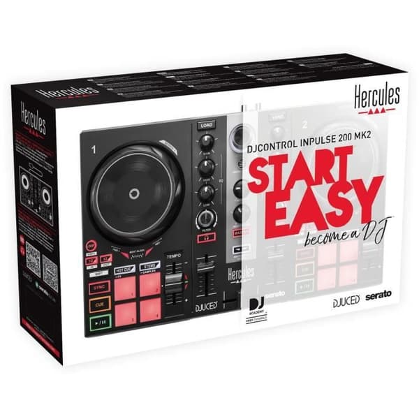 HERCULES DJ CONTROL INPULSE 200 MK2 - Idealisk DJ-kontroll för att lära sig mixa - Programvara och handledning ingår