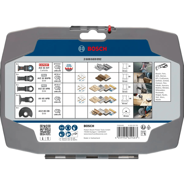 BOSCH PROFESSIONAL Skärbladssats - 5 delar - Oscillerande blad för multiverktyg