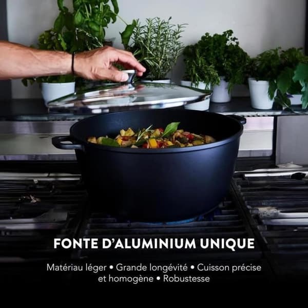 Hög slow cooker - BAUMALU - 384942 - Keramisk insida - Med lock - 36 cm