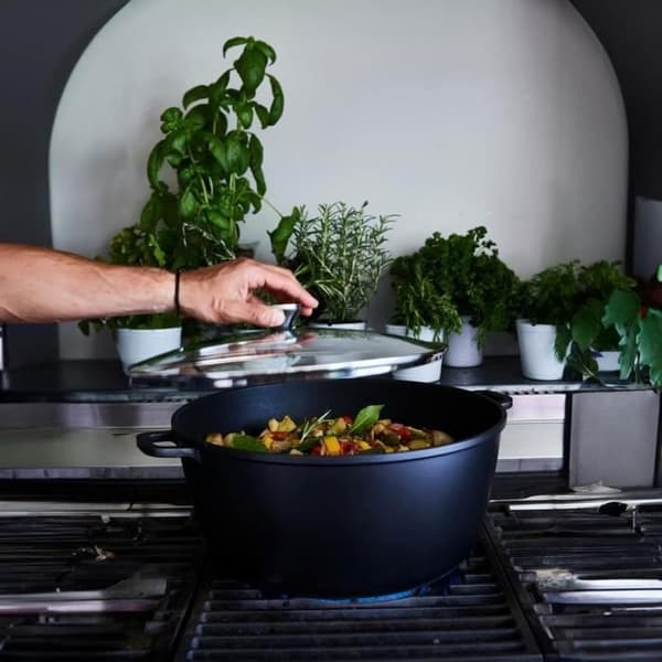 Hög slow cooker - BAUMALU - 384942 - Keramisk insida - Med lock - 36 cm