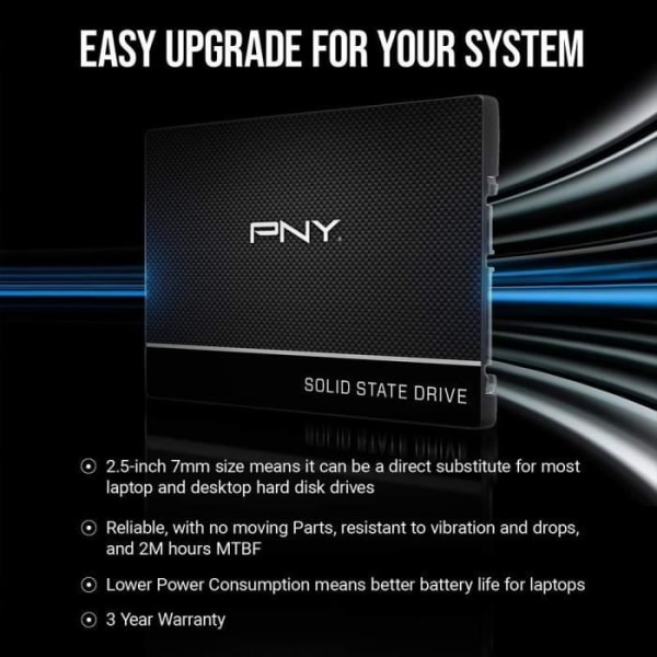 PNY CS900 SSD 2to 2.5 hårddisk