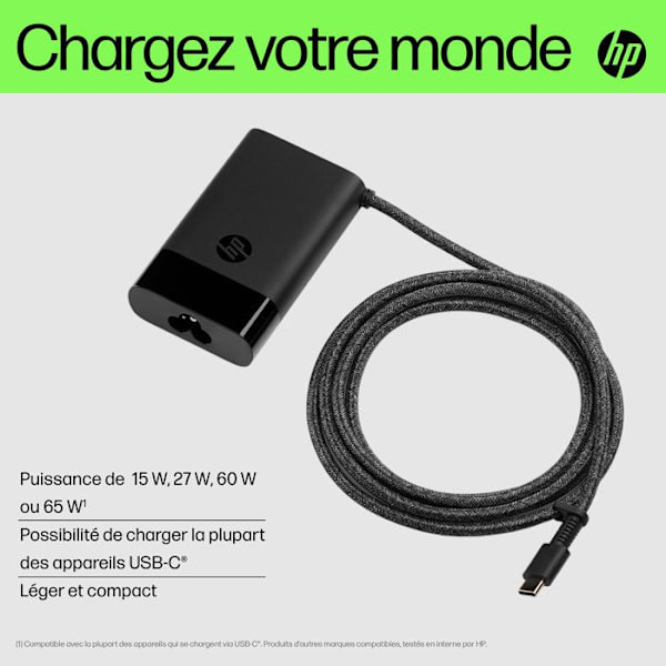 65W USB-C-laddare för bärbar dator för HP