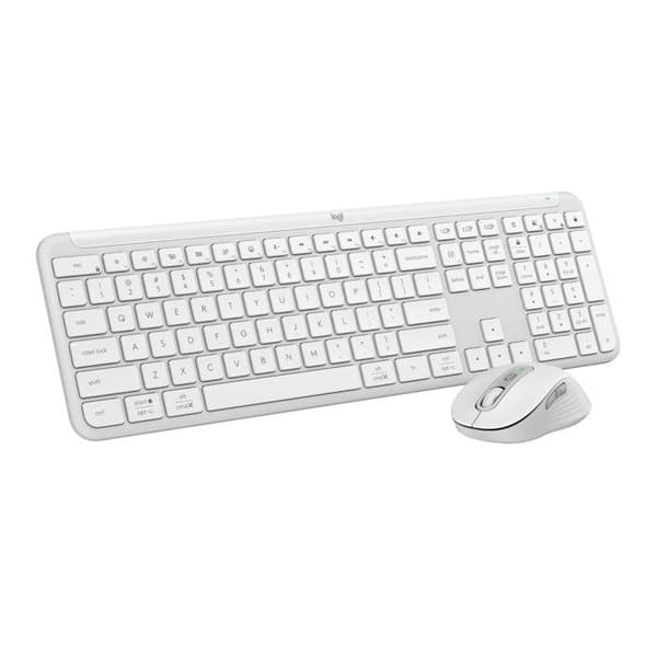Tangentbords- och musset - Trådlöst - Logitech - MK950 Signature - AZERTY - Vit