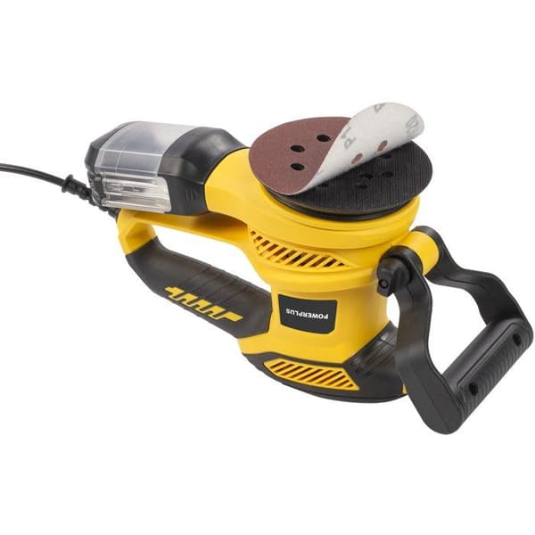Orbitalslip - POWERPLUS - 450W - Ø 125 mm - Dammuppsamlingsbricka - Kardborresystem