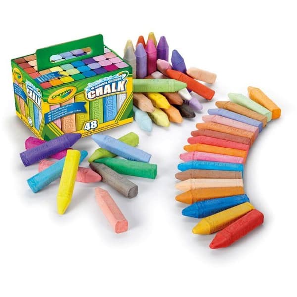 CRAYOLA Tvättbar Kritask - 48 delar - För golv - Från 4 år