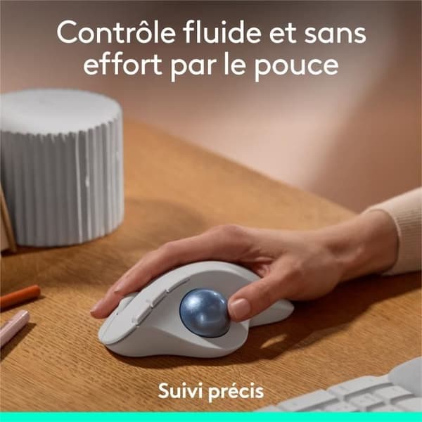 Mus - Trådlös - Logitech - Ergo M575S - Vit